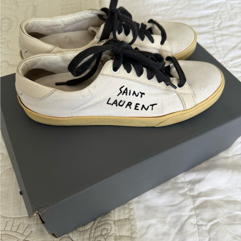 Saint Laurent White and Black Sneakers